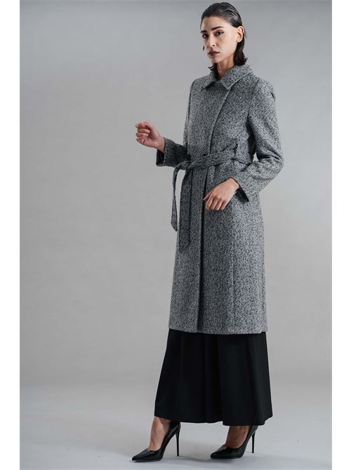 Cappotto in misto lana elmas phil | 050457BIANCO/NERO